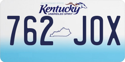 KY license plate 762JOX