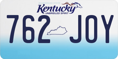 KY license plate 762JOY