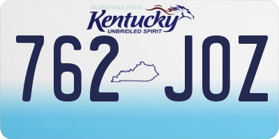 KY license plate 762JOZ
