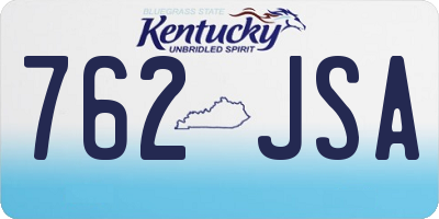 KY license plate 762JSA