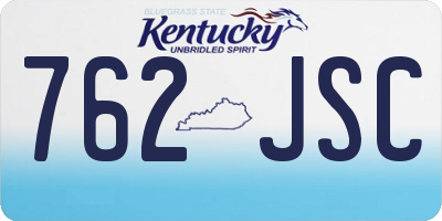 KY license plate 762JSC