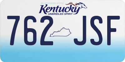 KY license plate 762JSF