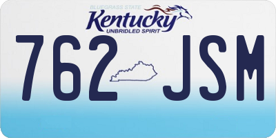 KY license plate 762JSM