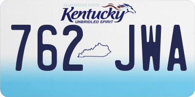 KY license plate 762JWA