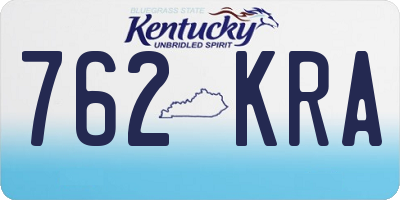KY license plate 762KRA