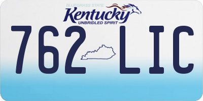 KY license plate 762LIC