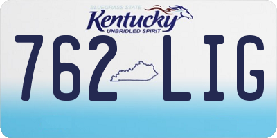 KY license plate 762LIG