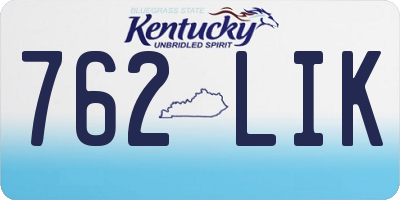 KY license plate 762LIK
