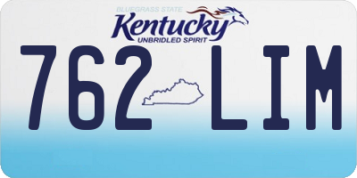 KY license plate 762LIM