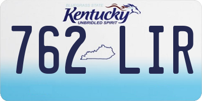KY license plate 762LIR