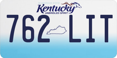 KY license plate 762LIT