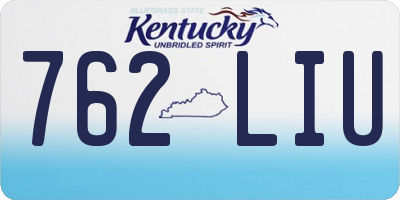 KY license plate 762LIU