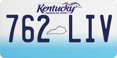 KY license plate 762LIV