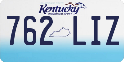 KY license plate 762LIZ
