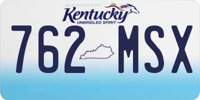KY license plate 762MSX