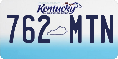 KY license plate 762MTN