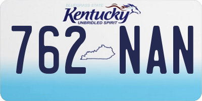 KY license plate 762NAN