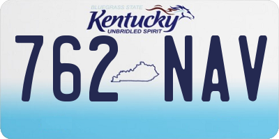 KY license plate 762NAV
