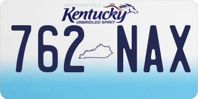 KY license plate 762NAX