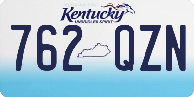 KY license plate 762QZN