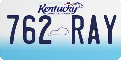 KY license plate 762RAY