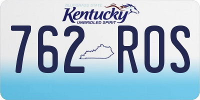 KY license plate 762ROS