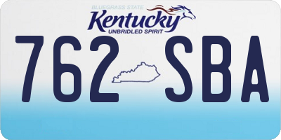 KY license plate 762SBA