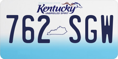 KY license plate 762SGW