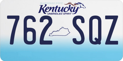 KY license plate 762SQZ