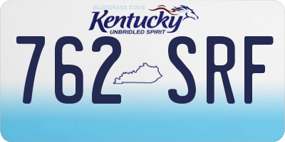 KY license plate 762SRF