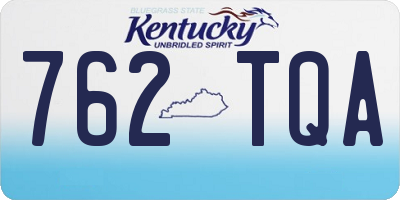 KY license plate 762TQA