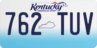 KY license plate 762TUV