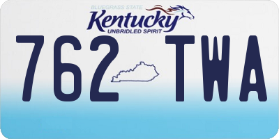 KY license plate 762TWA