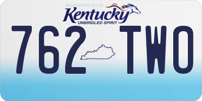 KY license plate 762TWO