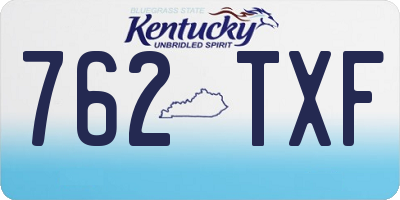 KY license plate 762TXF