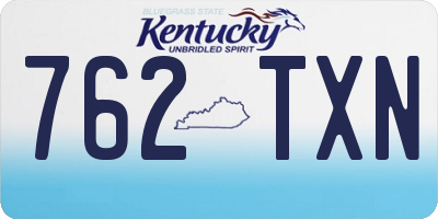 KY license plate 762TXN