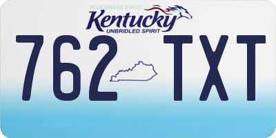 KY license plate 762TXT