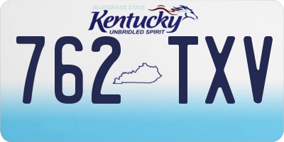 KY license plate 762TXV