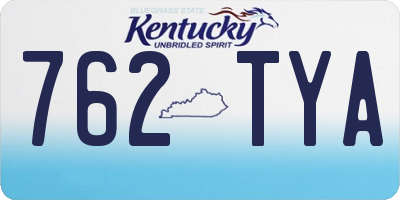 KY license plate 762TYA
