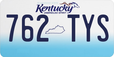 KY license plate 762TYS