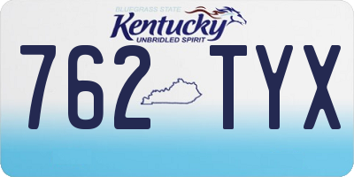 KY license plate 762TYX