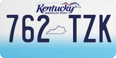 KY license plate 762TZK