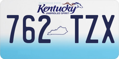 KY license plate 762TZX