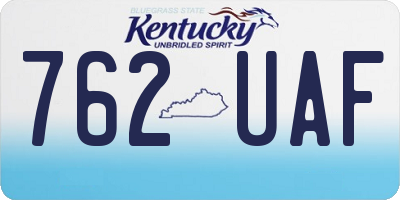KY license plate 762UAF