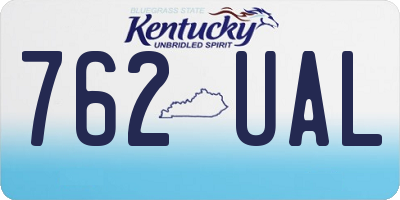 KY license plate 762UAL