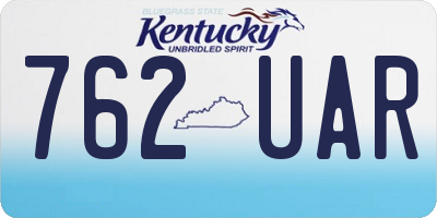KY license plate 762UAR