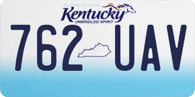 KY license plate 762UAV