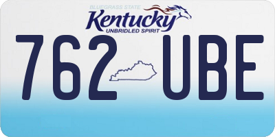 KY license plate 762UBE