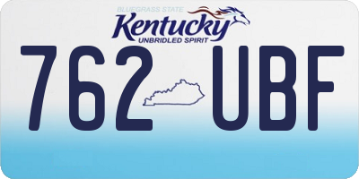 KY license plate 762UBF