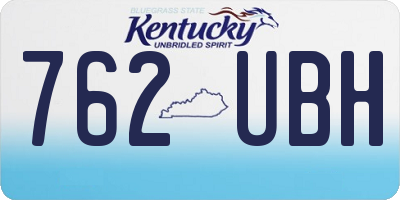 KY license plate 762UBH